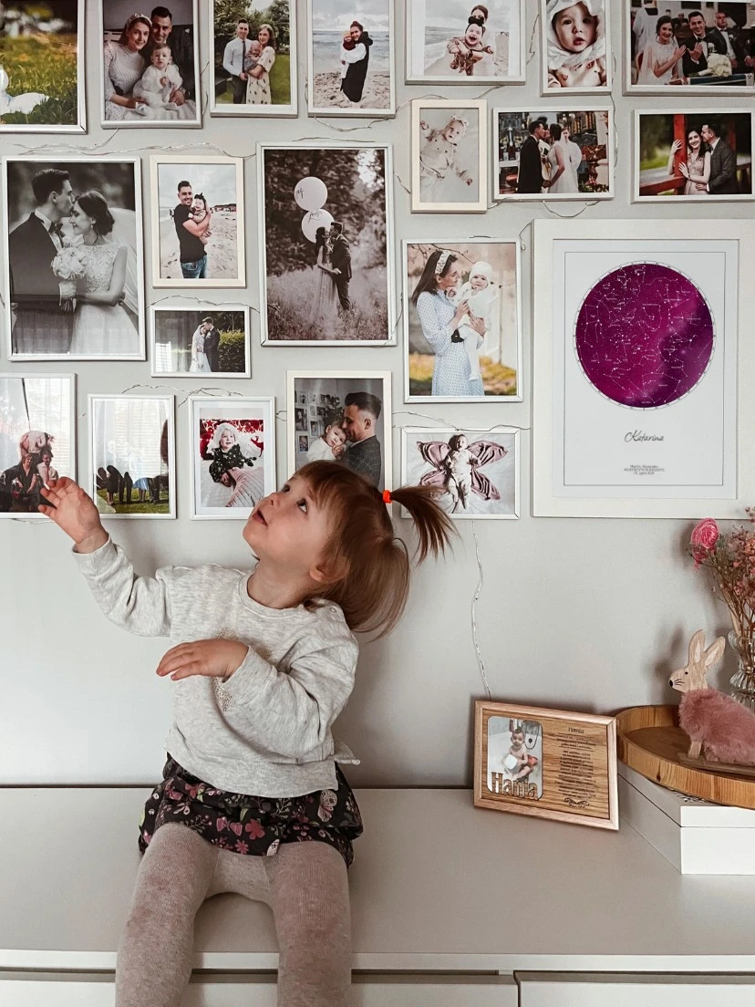 Súhvezdia mapa a hviezdna mapa narodenia v detskej izbe