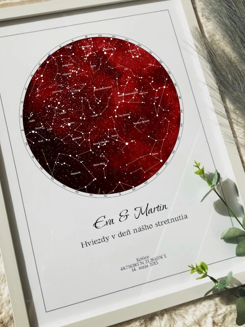 Červená hviezdna mapa podľa dátumu prvého stretnutia